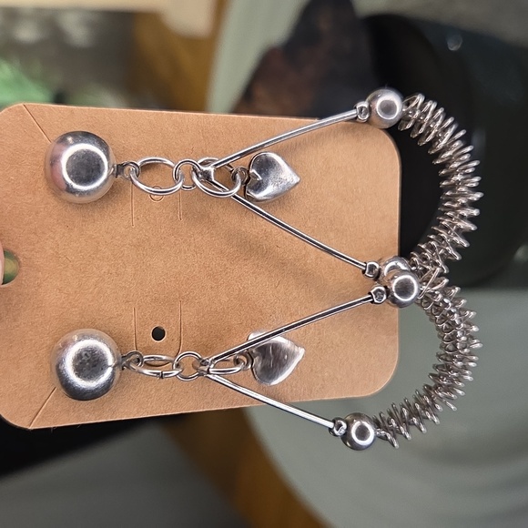 SILVER Heart charm/ spring Boho Dangle. - Picture 1 of 2